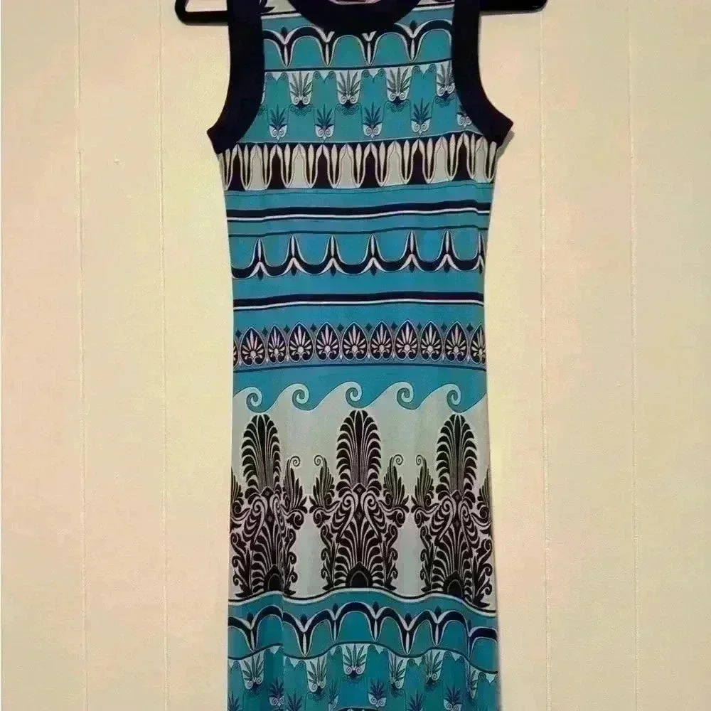 Tory Burch Purple and Blue Bodycon Sleeveless Stretchy Dress S - Picture 3 of 11